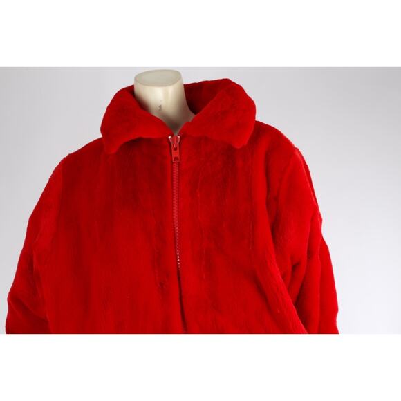 Vintage Luxury Red Sheared Mink Fur Zip Front Jacket Women’s Size L Winter Warm - Picture 3 of 16